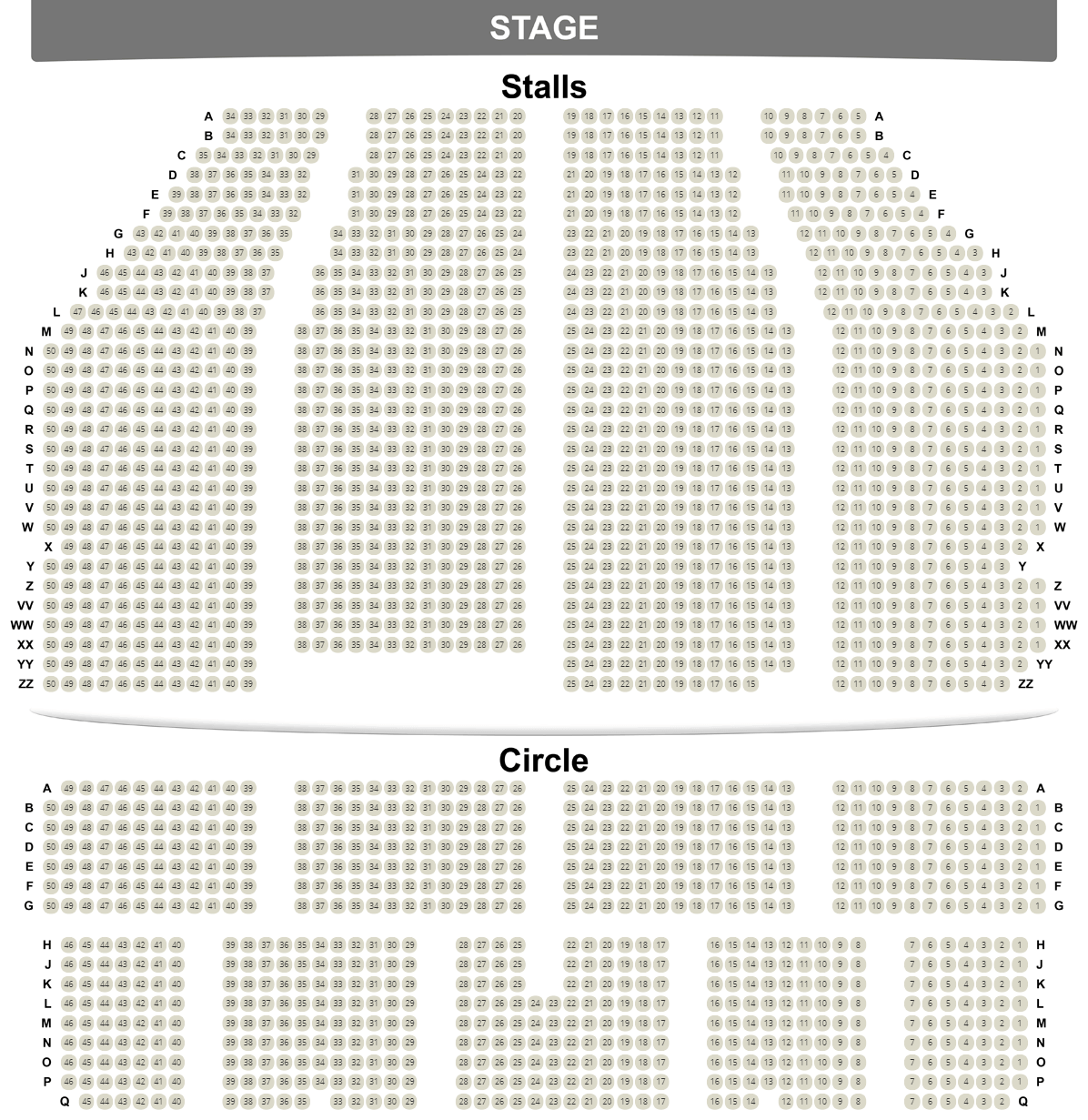 Dominion Theatre seating plan